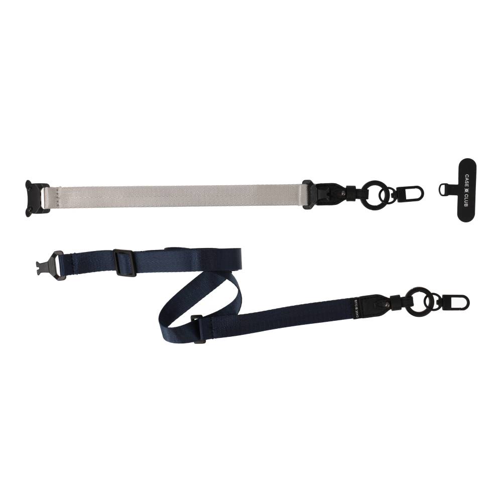 navy/grey crossbody 2 in 1 lanyard